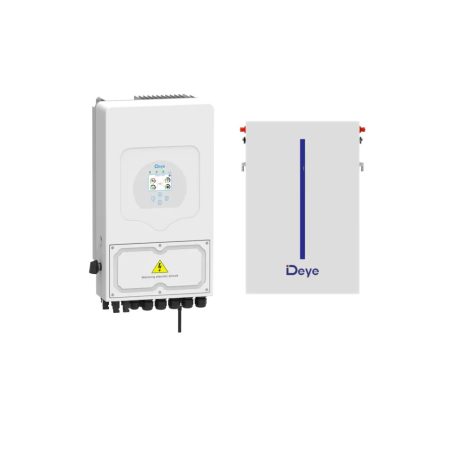 Pachet Invertor hibrid monofazat DEYE 6kW + Acumulator Deye RW-M6.1-B , 6.14kWh