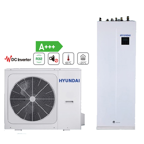 Pompă de căldură AER-Apă SPLIT HYUNDAI HYHA-V10W/D2N8 HYHB-A100/190CD30GN8 cu boiler încorporat 190 litri 10 kW