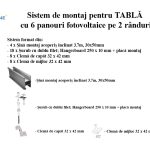 Sistem de montaj pentru TABLĂ cu 6 panouri fotovoltaice pe 2 rânduri