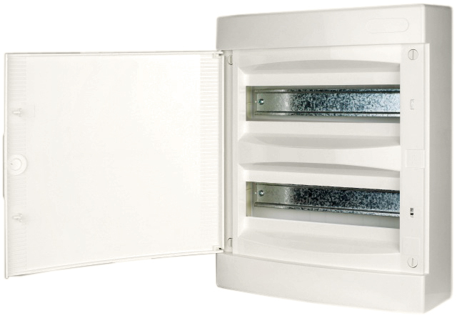 Dulap distrib. apl. 2 rând. 24UH, uşă din plastic alb mat