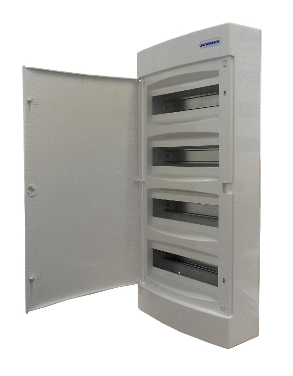 Dulap distrib. apl. 4 rând. 48UH, uşă din plastic alb mat