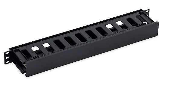 Organizator cabluri 19", 1U, plastic, negru RAL9005