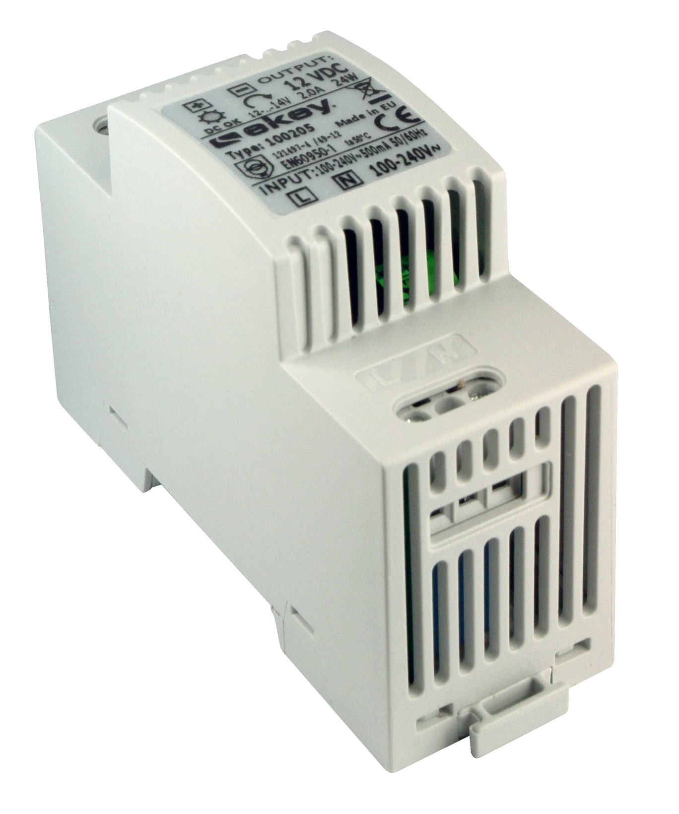 Sursă 230 VAC / 12VAC / 2A, pt. montaj pe şină DIN