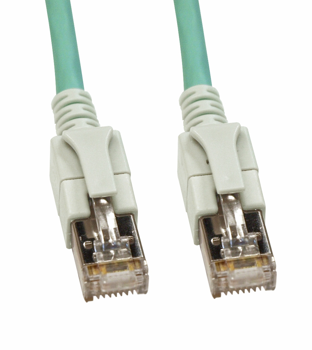 Patchcablu Cat6a cu LED ecranat RJ45 albastru-aqua 10GB 1m