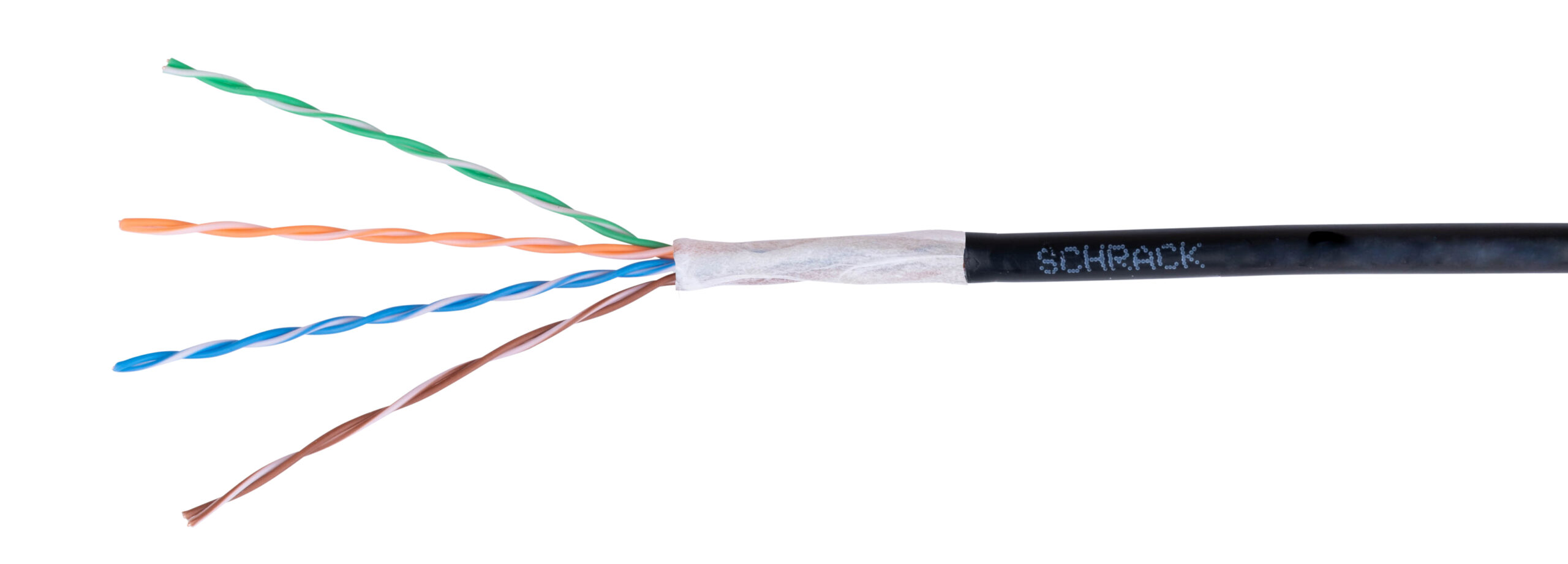 Cablu U/UTP Cat.5e, 4x2xAWG24/1, PE, de exterior, negru