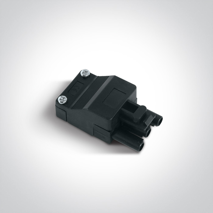conector plug 3-poli tata negru IP20