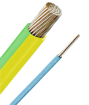 Conductor rigid cu izol. fără halogen, H07Z-U 1,5 verde-gal