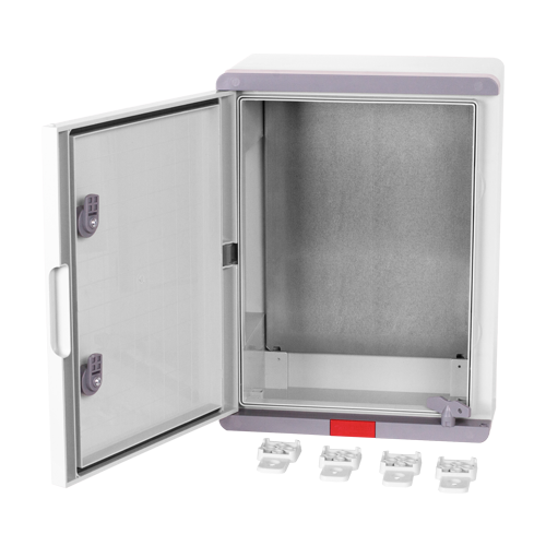 Cutie distributie IP67 din ABS gri, usa mata, placa metalica, 300x400x220 mm PD304022 - imagine 3