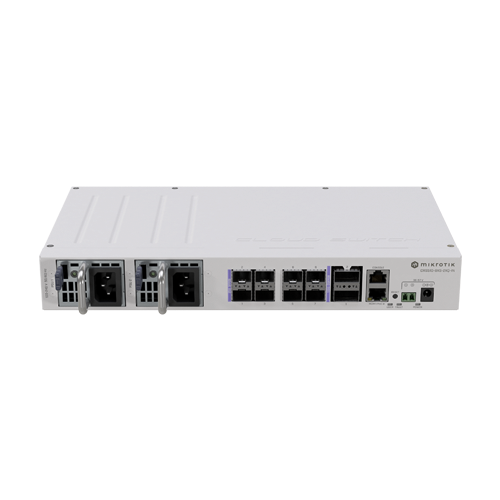 Switch 2 x QSF28 100G, 8 x SFP28 25G, 2 x RJ45 100 Mbps, 802.3bt PoE In, 1U - MikroTik CRS510-8XS-2XQ-IN