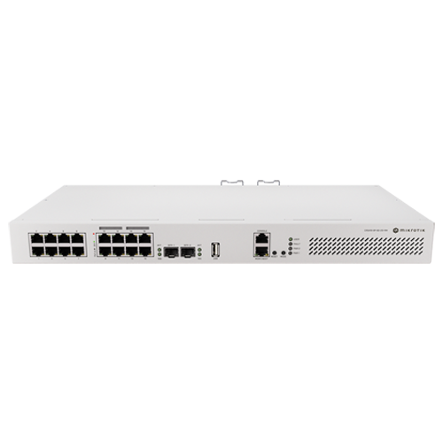 Switch 8 x RJ45 Gigabit PoE af/at, 10 x RJ45 Gigabit, 2 x SFP+ 10G, NAND, 1U - MikroTik CRS418-8P-8G-2S+RM