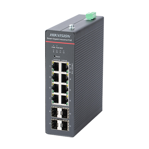 Kit Switch 8 x RJ45 Gigabit PoE 802.3af/at/bt, 4 x SFP Gigabit, Management, Sursa 75W - HIKVISION DS-3T1512HP-SI-8P4FKIT(75W)