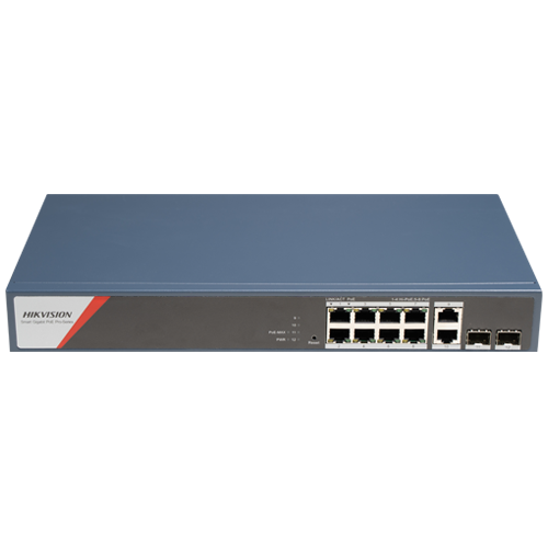 Switch 8 x RJ45 1G PoE 802.3af/at/bt, 2 x RJ45 1G, 2 x SFP 1G, Management - HIKVISION DS-3E1512HP-SI-8P2T2F
