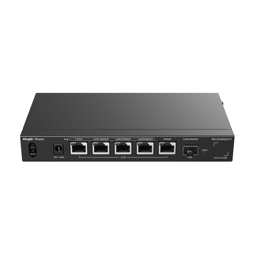 Router 5 x RJ45 2.5G (4 x PoE+), 1 x SFP+ 10G, Multi-WAN, Cloud Management - Ruijie Reyee RG-EG406XS-P - imagine 2
