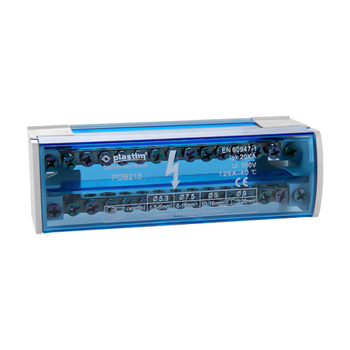 Bloc de distributie electrica, 2x15 poli, 125A - Plastim PDB215