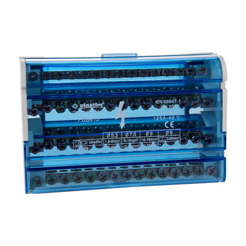 Bloc de distributie electrica, 4x15 poli, 125A - Plastim PDB415