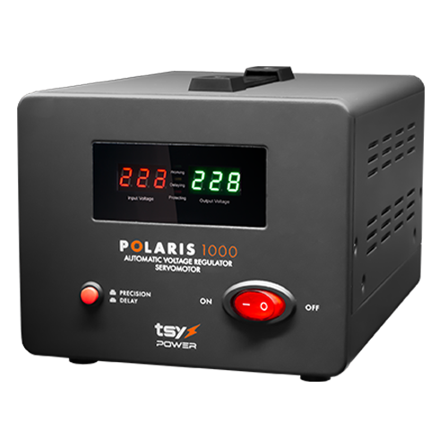 Regulator de tensiune cu servomotor, 1000VA, tensiune la intrare 150-260V, delay 6-180s AVR-POLARIS-1000VA