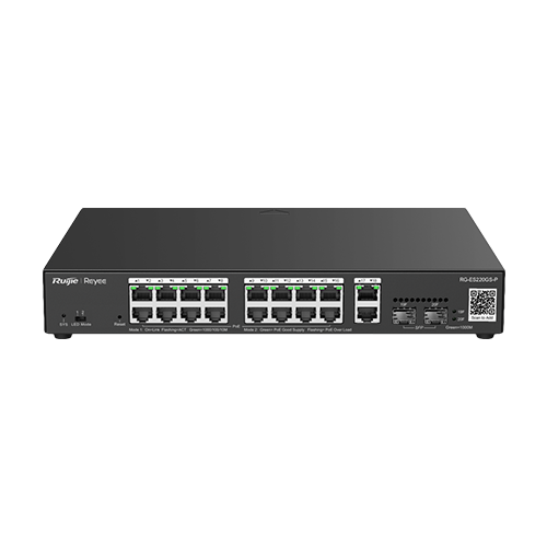 Switch L2, 16 x RJ45 1G PoE, 2 x SFP 1G, 2 x RJ45 1G, Cloud Management - Ruijie Reyee RG-ES220GS-LP