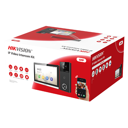 Kit videointerfon IP, 4MP, IR 3m, Wi-Fi 6, 2.4Ghz, PoE, IP65 - HIKVISION DS-KIS610-P
